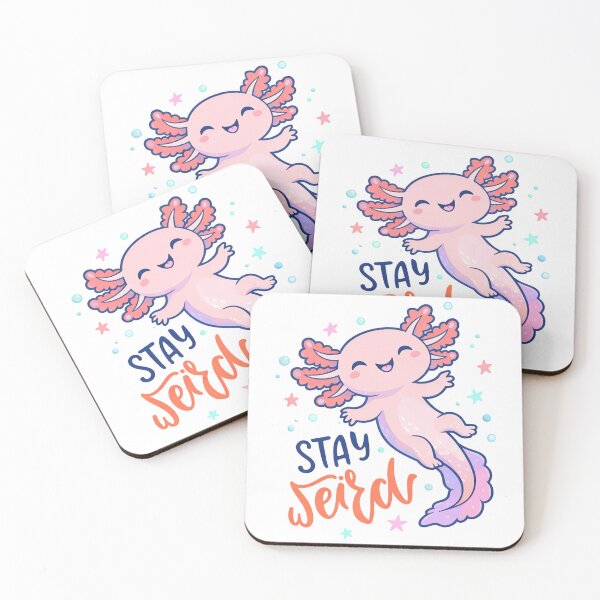 Item preview, Stay Weird, Cute Cartoon Axolotl With Fluffy Pink External Gills designed and sold by graphic-genie.