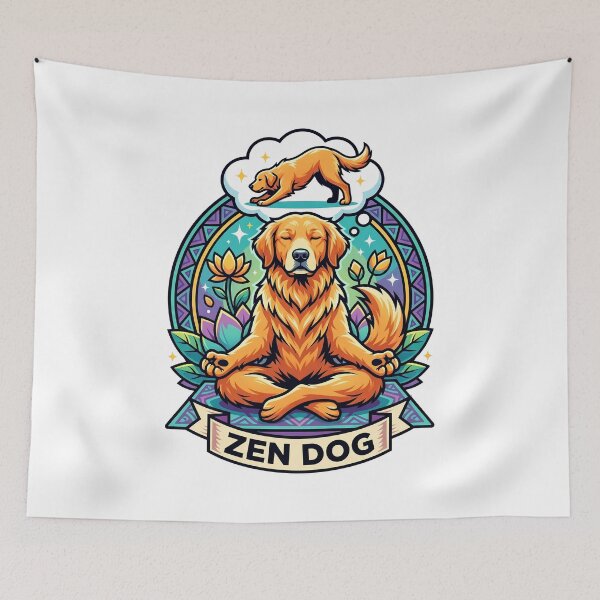 Item preview, Zen Dog Meditation Yoga Pose Illustration designed and sold by Tong4130.