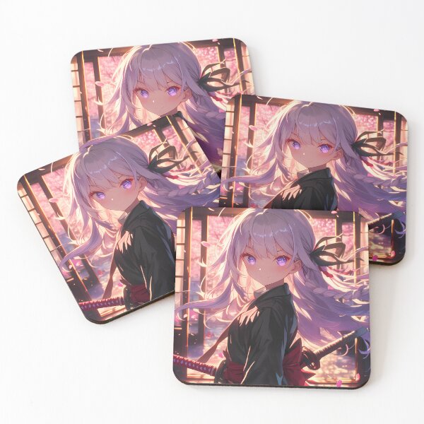 Item preview, Kyoko Kirigiri Danganronpa Chibi Waifu In Sunset Cherry Blossoms designed and sold by TanglenRabbit.