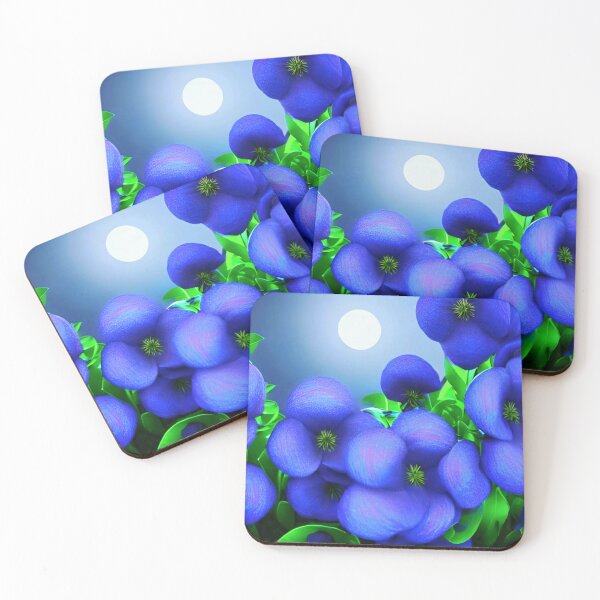 Item preview, Moonlit Blue Blossoms designed and sold by ArtbyValks.