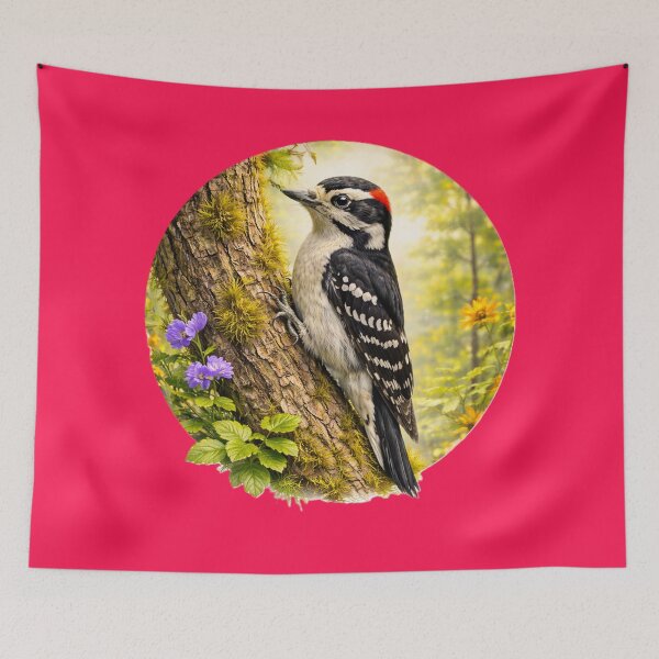 Item preview, Woodland Woodpecker – Forest Tree Drummer | Painterly Bird Portrait designed and sold by TheJoyfulPen.