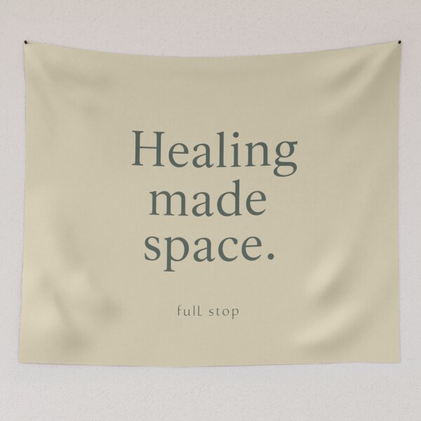 Item preview, Healing Made Space – Minimal Emotional Growth Quote Design designed and sold by Irene Catchmind.