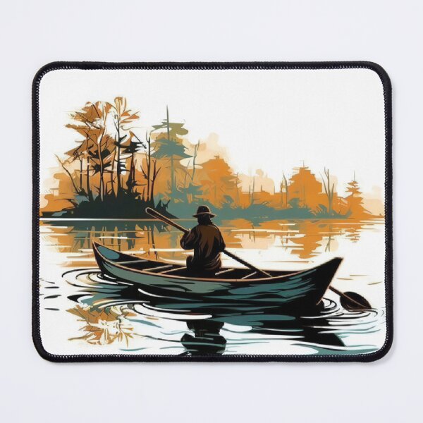 Item preview, Peaceful Canoe Lake Sunset Nature Illustration designed and sold by WanderingSky08.