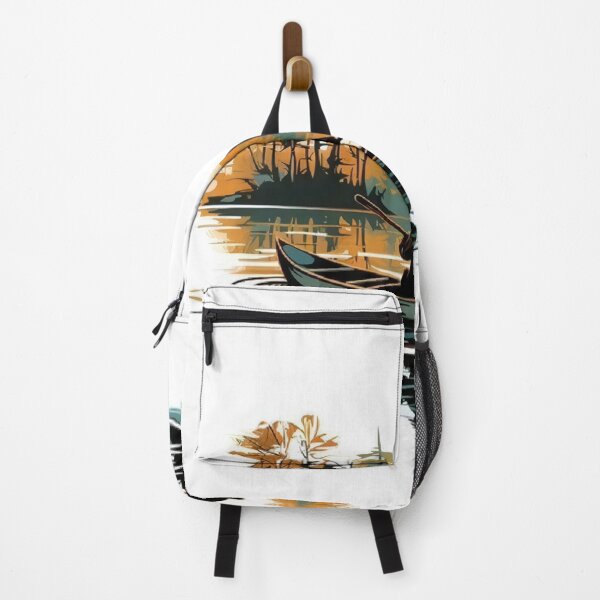 Item preview, Peaceful Canoe Lake Sunset Nature Illustration designed and sold by WanderingSky08.