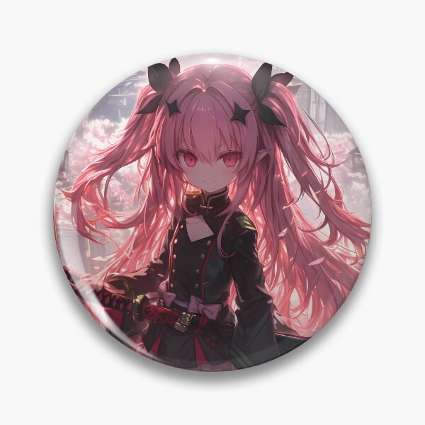 Item preview, Krul Tepes Seraph Of The End Cherry Blossom Chibi Sunset designed and sold by TanglenRabbit.