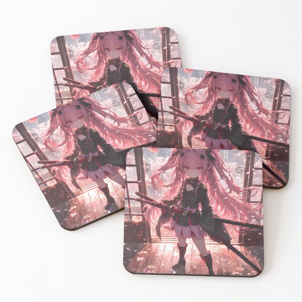 Item preview, Krul Tepes Seraph Of The End Cherry Blossom Chibi Sunset designed and sold by TanglenRabbit.