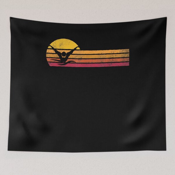 Item preview, Vintage Swimming Silhouette Retro Swimmer 90s Gift designed and sold by Cheesymatiion.