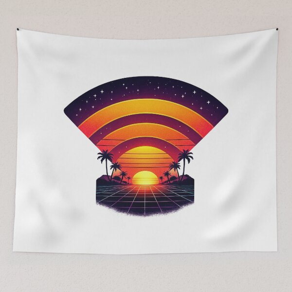 Item preview, Retro WiFi Sunset Vaporwave designed and sold by BoostingBliss.
