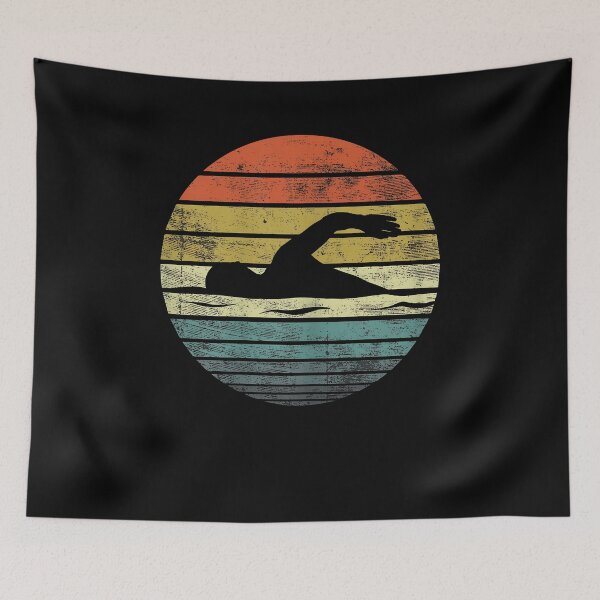Item preview, Swimmer Gifts Funny Retro Vintage Sunset Swim Coach Swimming designed and sold by Cheesymatiion.