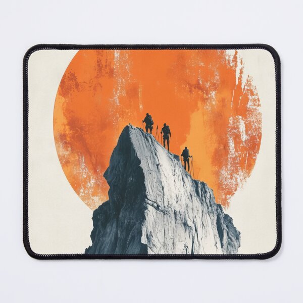 Item preview, Team of Hikers on Mountain Peak Sunset designed and sold by WanderingSky08.