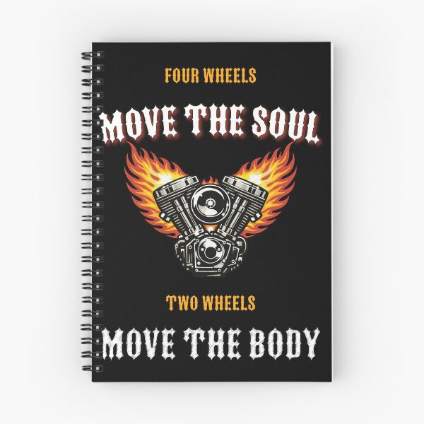 Item preview, Four Wheels Move the Body Two Wheels Move the Soul Motorcycle Biker T-Shirt designed and sold by Freki & Geri.