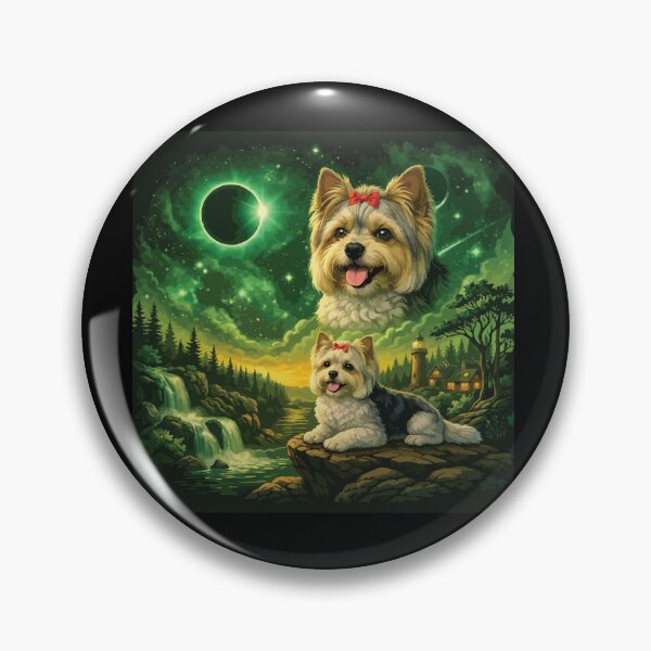 Item preview, Yorkshire Terrier Howling to The Moon Vintage 90s Retro Yorkie Dog designed and sold by BOUCHERIT amine.
