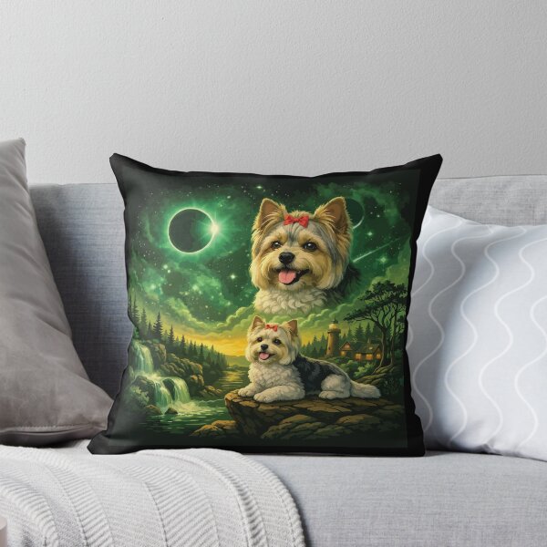 Item preview, Yorkshire Terrier Howling to The Moon Vintage 90s Retro Yorkie Dog designed and sold by BOUCHERIT amine.