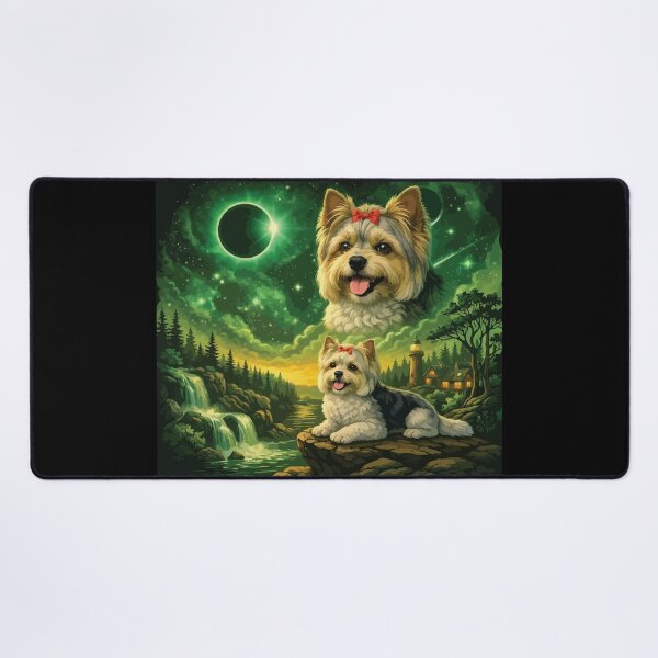 Item preview, Yorkshire Terrier Howling to The Moon Vintage 90s Retro Yorkie Dog designed and sold by BOUCHERIT amine.