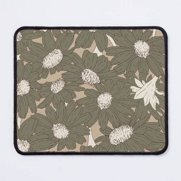 Item preview, Hand drawn Daisies in khaki on light sandstone designed and sold by SCdesignqld.