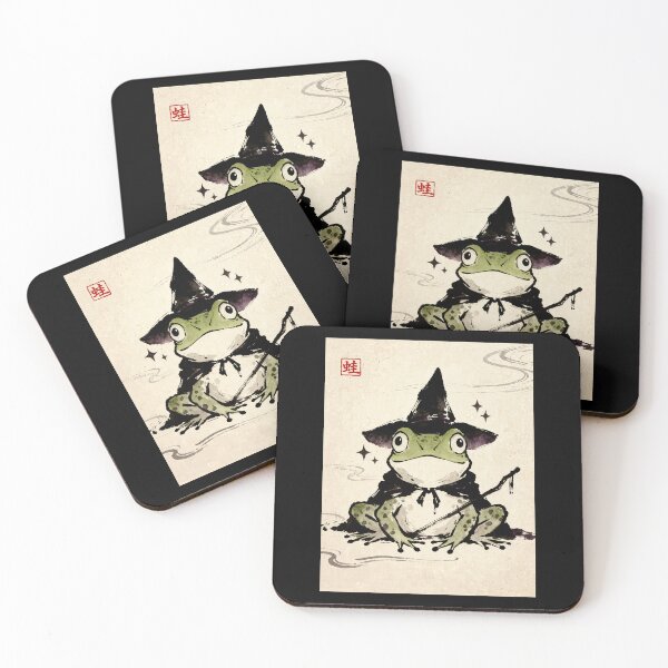 Item preview, Witch Frog Watercolor Cute Kawaii Cottagecore Fantasy Animal Art designed and sold by TeeTimeMeTime.
