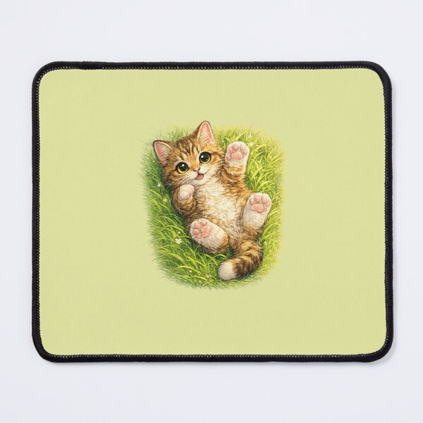 Item preview, cat rolling on the grass designed and sold by PasoaPaso2025.