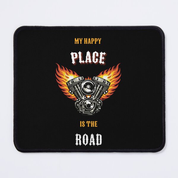 Item preview, My Happy Place Is the Road Motorcycle Biker T-Shirt designed and sold by Freki & Geri.