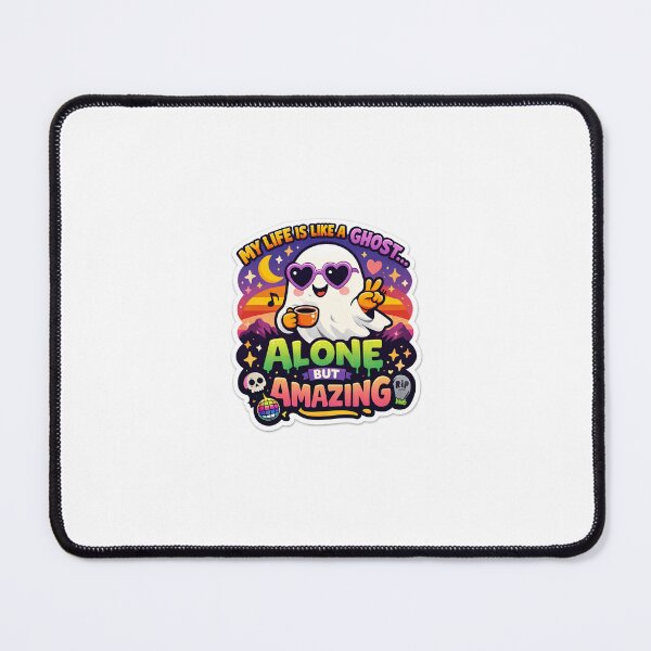 Item preview, Cute Funky Ghost Sticker – My Life Is Like a Ghost Alone But Amazing – Funny Aesthetic Ghost designed and sold by Humpty143.