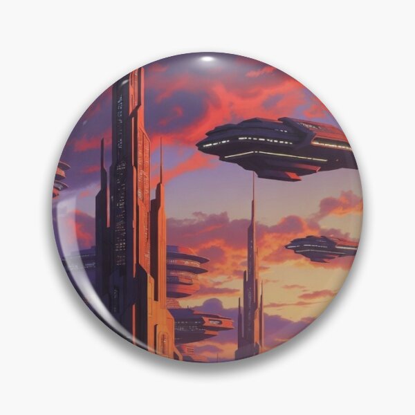 Item preview, Futuristic Sunset Skyline Glow designed and sold by CoquetteLunaCo.