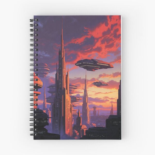 Item preview, Futuristic Sunset Skyline Glow designed and sold by CoquetteLunaCo.