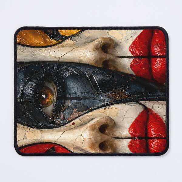 Item preview, Surreal Crimson Mask Collage Portrait designed and sold by Kaleidoscope Print.