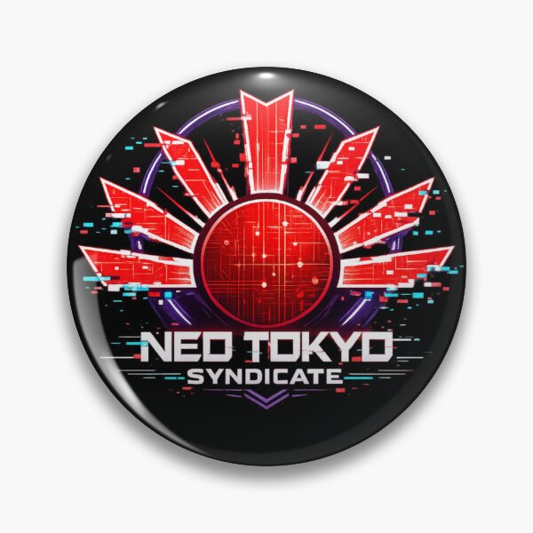 Item preview, Neo Tokyo Syndicate Cyberpunk Rising Sun Glitch Logo – Japanese Streetwear Futuristic Gang Emblem designed and sold by JonelCrafts.