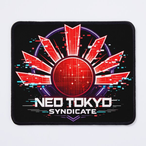 Item preview, Neo Tokyo Syndicate Cyberpunk Rising Sun Glitch Logo – Japanese Streetwear Futuristic Gang Emblem designed and sold by JonelCrafts.