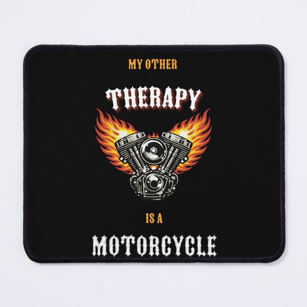 Item preview, My Other Therapy Is a Motorcycle Biker Engine T-Shirt designed and sold by Freki & Geri.