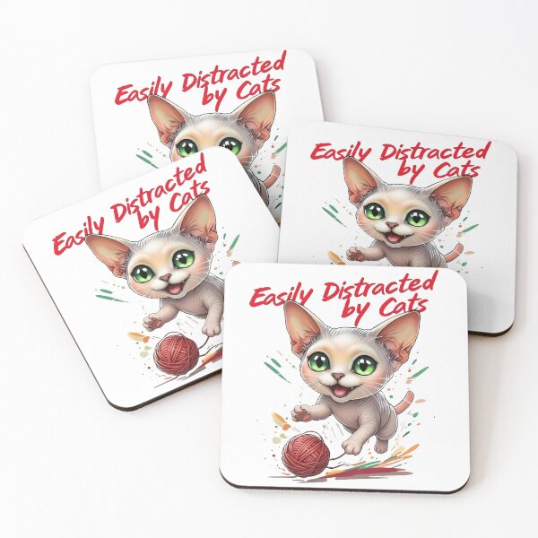 Item preview, Easily Distracted by Cats, Cat Lover Graphic designed and sold by TinyTyrantCo.