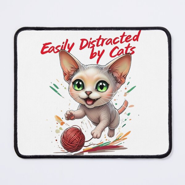 Item preview, Easily Distracted by Cats, Cat Lover Graphic designed and sold by TinyTyrantCo.