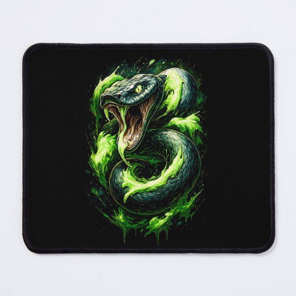 Item preview, Venomous Green Snake Attack - Dark Reptile Art designed and sold by PSYNOVA.