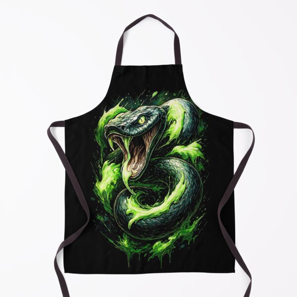 Item preview, Venomous Green Snake Attack - Dark Reptile Art designed and sold by PSYNOVA.