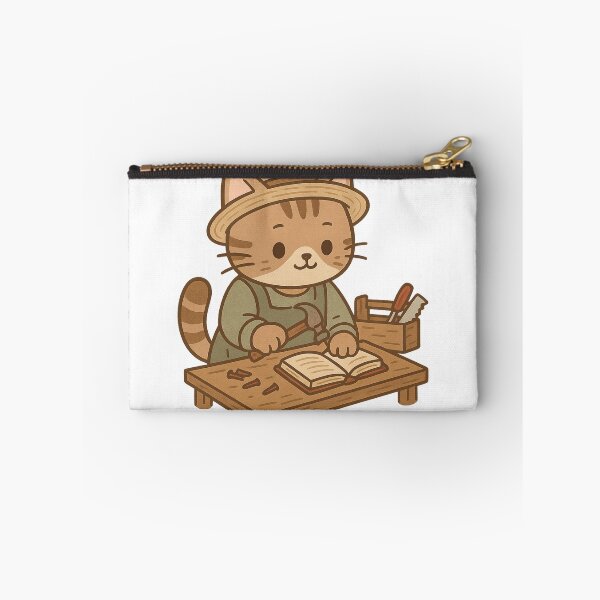 Item preview, Kawaii Carpenter Cat – Cute Workshop Art designed and sold by kimkosovo.