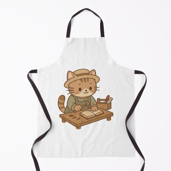 Item preview, Kawaii Carpenter Cat – Cute Workshop Art designed and sold by kimkosovo.