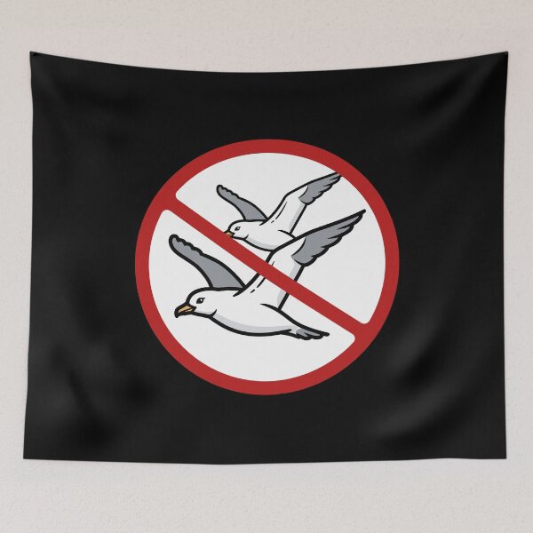 Item preview, Prohibited Sign, Seagull Sign, Birds, Novelty Sign designed and sold by AASparksDesigns.