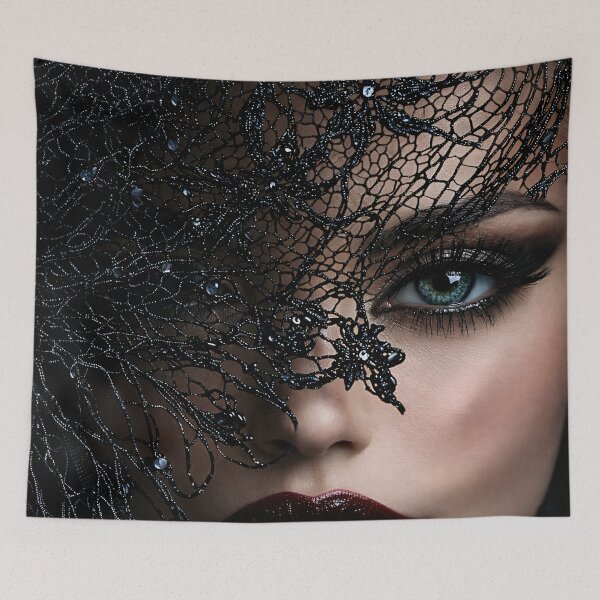 Item preview, Black Lace Masquerade Gothic Portrait designed and sold by Kaleidoscope Print.