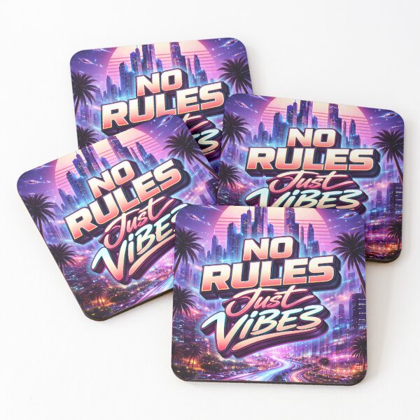 Item preview, No Rules Just Vibes – Synthwave Neon City Design designed and sold by RYAN48011.