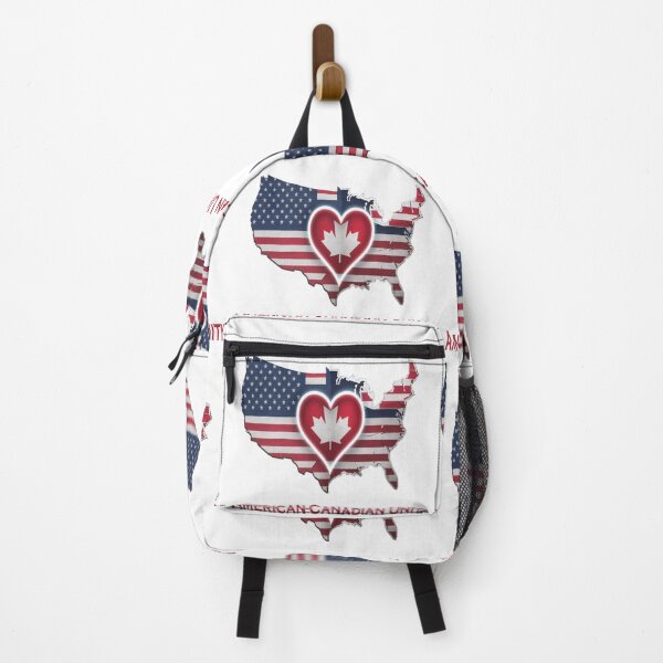 Item preview, American Canadian Unity Shirt – USA Canada Friendship Maple Leaf Heart Design designed and sold by Globalcitytees.