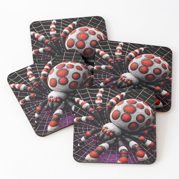 Item preview, Red Polka Dot Spider Gothic Web Art designed and sold by Kaleidoscope Print.