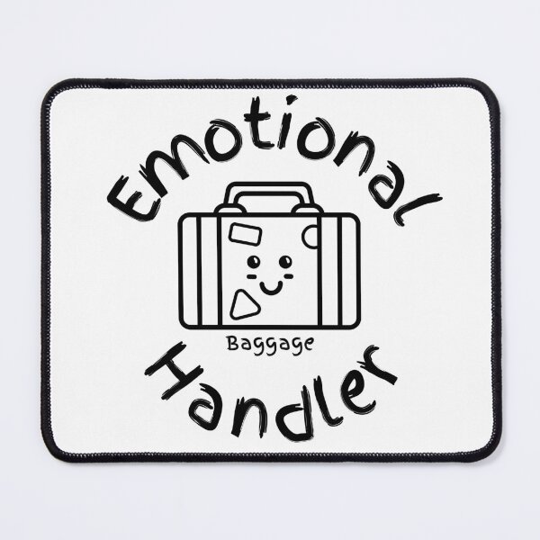 Item preview, "Emotional Baggage Handler" -Smiling Suitcase-Black and White Graphic designed and sold by 11-Designs.