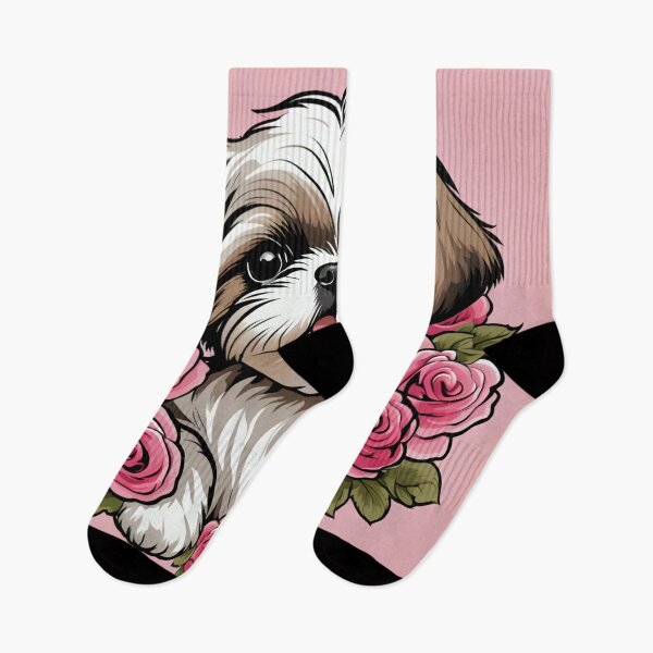 Item preview, Smiling Shih Tzu Surrounded by Pink Roses designed and sold by CASASIS_MERCH.