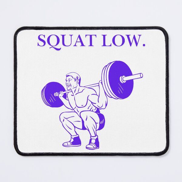 Item preview, Squat Low - Heavy Barbell Squat Bodybuilding Art designed and sold by poomfitshirt.