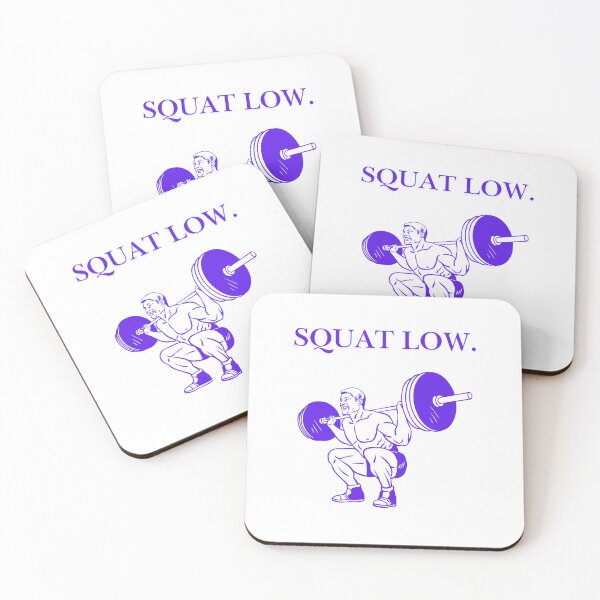 Item preview, Squat Low - Heavy Barbell Squat Bodybuilding Art designed and sold by poomfitshirt.