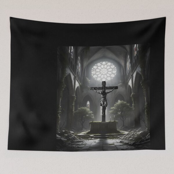 Item preview, Crucifix in a Ruined Cathedral designed and sold by balquebratum.