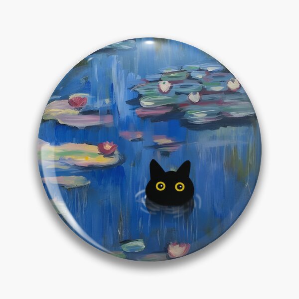 Item preview, cat in water lilies pond - monet waterlily cat  designed and sold by PurrfectHome.