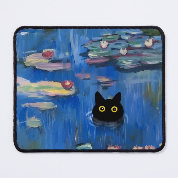 Item preview, cat in water lilies pond - monet waterlily cat designed and sold by PurrfectHome.