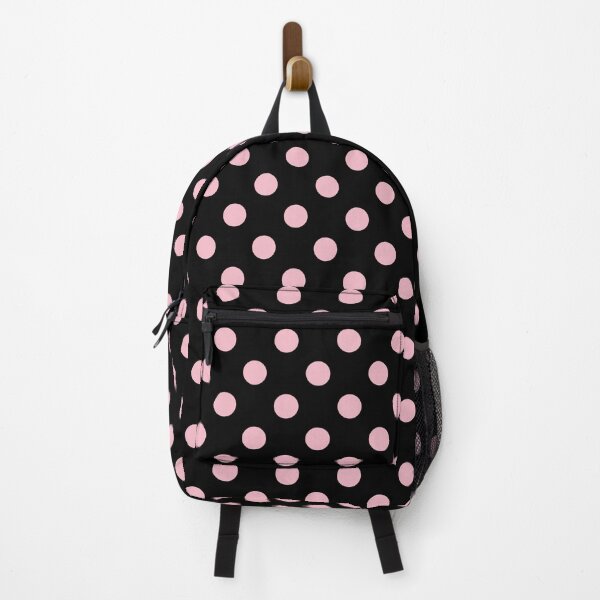 Item preview, Pink Polka Dots on Black Background designed and sold by kindacute-shop.