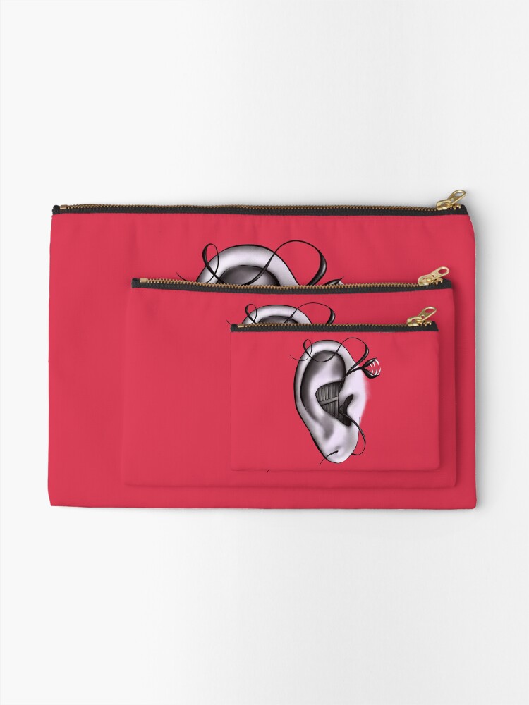Alternate view of Ear Monster Weird Art Zipper Pouch