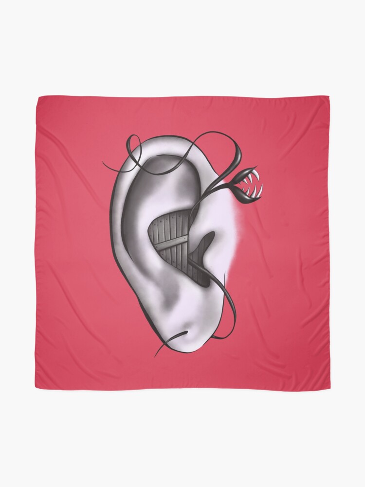 Alternate view of Ear Monster Weird Art Scarf